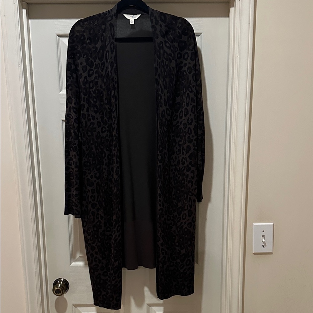Terra & Sky Black Leopard Print Cardigan